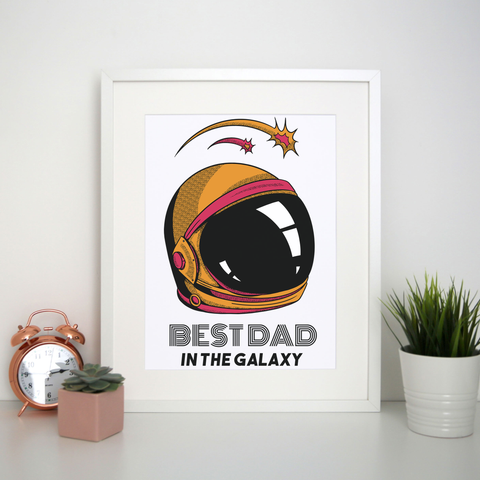 Best dad in galaxy print poster wall art decor - Graphic Gear