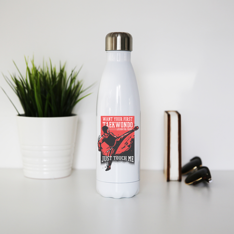 Taekwondo quote water bottle stainless steel reusable - Graphic Gear
