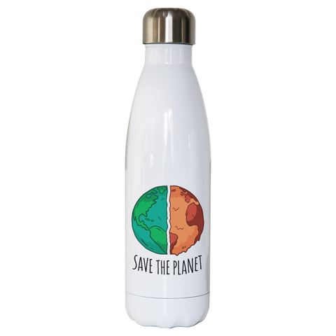 Save the planet water bottle stainless steel reusable - Graphic Gear