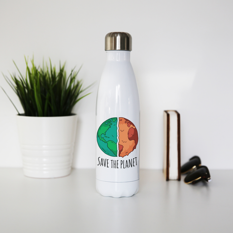 Save the planet water bottle stainless steel reusable - Graphic Gear