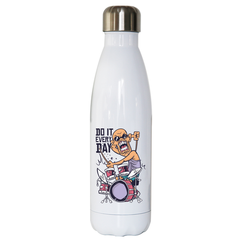 Drummer catoon quote water bottle stainless steel reusable - Graphic Gear
