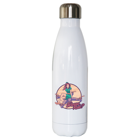 Drone girl quote water bottle stainless steel reusable - Graphic Gear