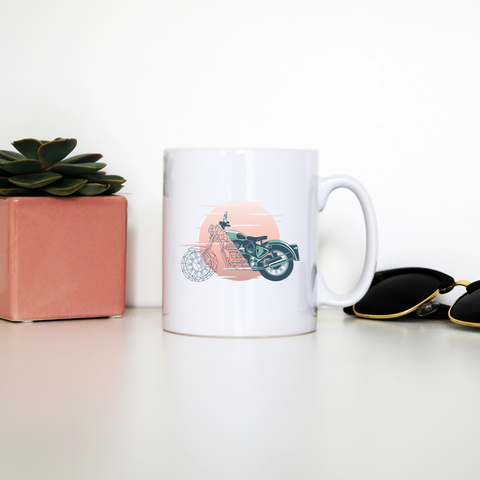 Geometric motorcycle mug coffee tea cup - Graphic Gear