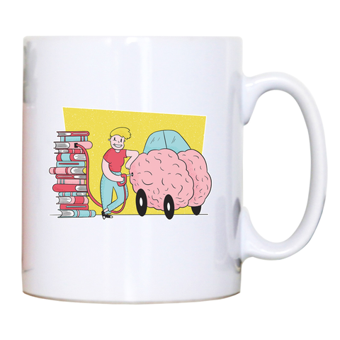 Book brain fuel mug coffee tea cup - Graphic Gear