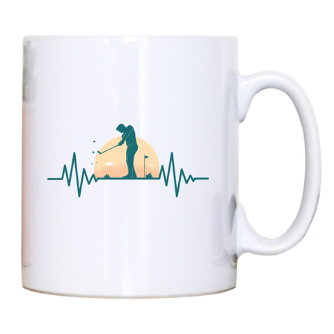 Golf heartbeat mug coffee tea cup - Graphic Gear