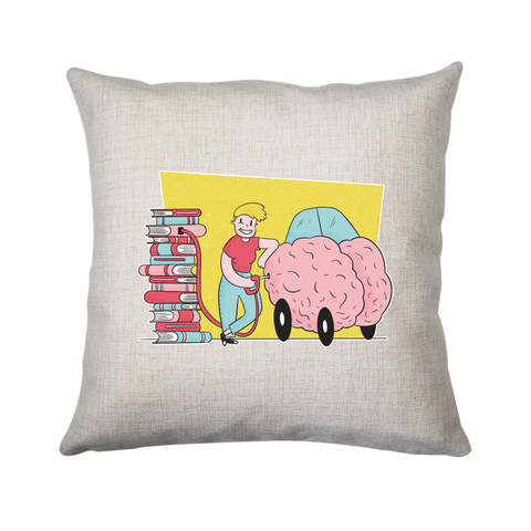 Book brain fuel cushion cover pillowcase linen home decor - Graphic Gear