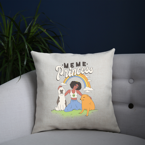 Meme princess cushion cover pillowcase linen home decor - Graphic Gear