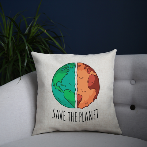Save the planet cushion cover pillowcase linen home decor - Graphic Gear