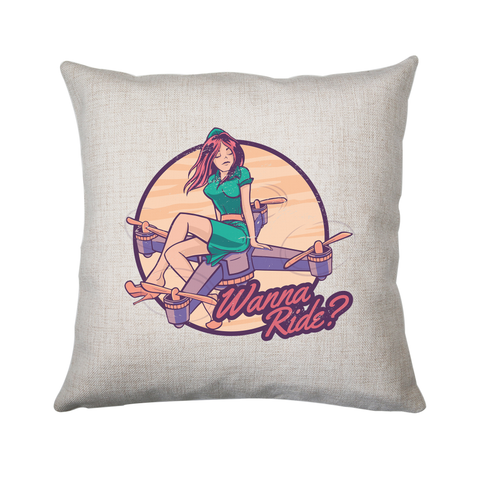 Drone girl quote cushion cover pillowcase linen home decor - Graphic Gear