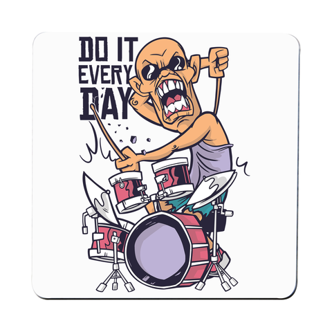 Drummer catoon quote coaster drink mat - Graphic Gear