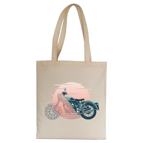 Geometric motorcycle tote bag canvas shopping - Graphic Gear