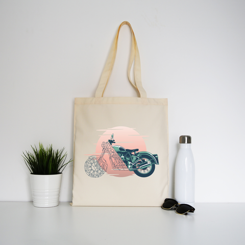 Geometric motorcycle tote bag canvas shopping - Graphic Gear
