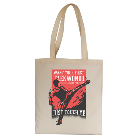 Taekwondo quote tote bag canvas shopping - Graphic Gear
