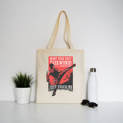 Taekwondo quote tote bag canvas shopping - Graphic Gear