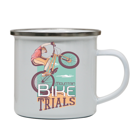 Mountain biker enamel camping mug outdoor cup colors - Graphic Gear