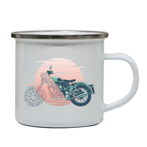 Geometric motorcycle enamel camping mug outdoor cup colors - Graphic Gear