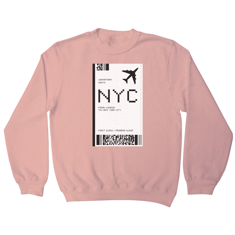 NYC plane ticket sweatshirt - Graphic Gear
