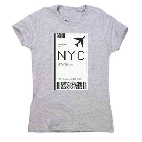 NYC plane ticket women's t-shirt - Graphic Gear