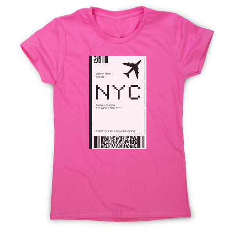 NYC plane ticket women's t-shirt - Graphic Gear