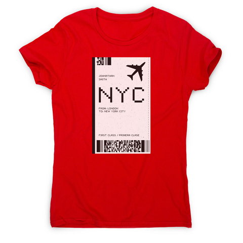 NYC plane ticket women's t-shirt - Graphic Gear