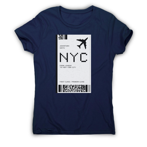 NYC plane ticket women's t-shirt - Graphic Gear