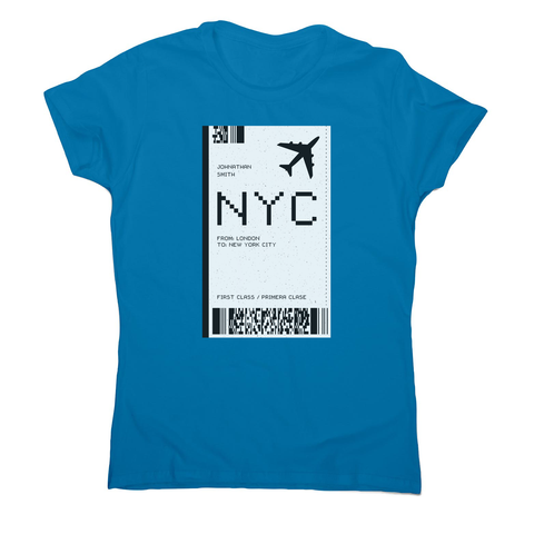 NYC plane ticket women's t-shirt - Graphic Gear