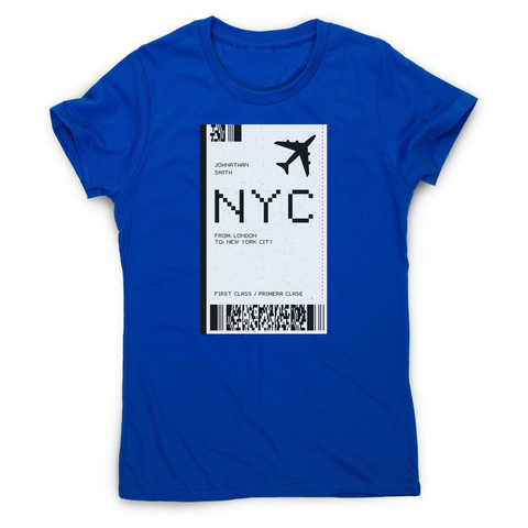 NYC plane ticket women's t-shirt - Graphic Gear