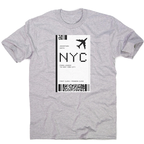 NYC plane ticket men's t-shirt - Graphic Gear