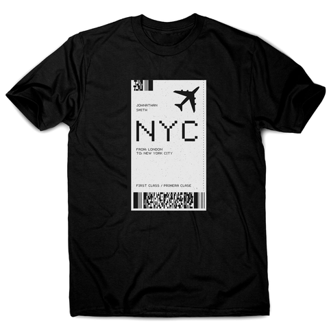 NYC plane ticket men's t-shirt - Graphic Gear