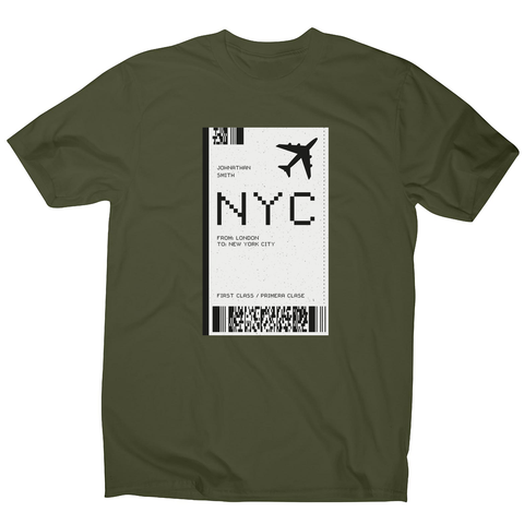 NYC plane ticket men's t-shirt - Graphic Gear