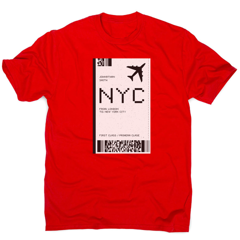 NYC plane ticket men's t-shirt - Graphic Gear