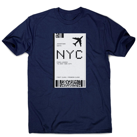 NYC plane ticket men's t-shirt - Graphic Gear