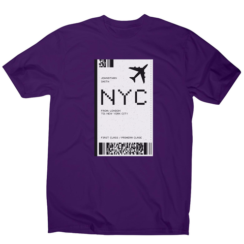 NYC plane ticket men's t-shirt - Graphic Gear