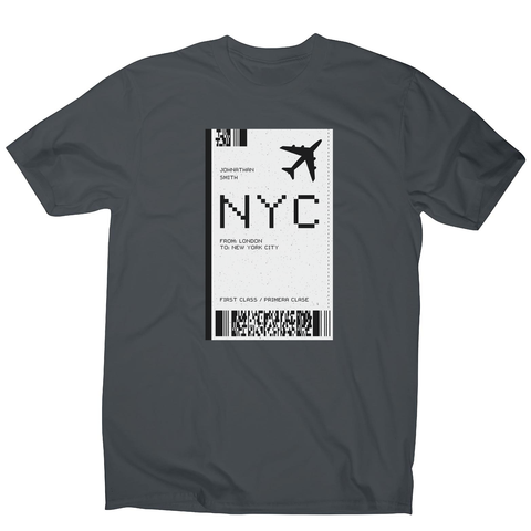 NYC plane ticket men's t-shirt - Graphic Gear