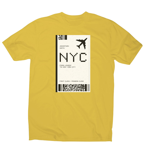 NYC plane ticket men's t-shirt - Graphic Gear