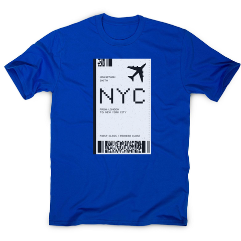 NYC plane ticket men's t-shirt - Graphic Gear