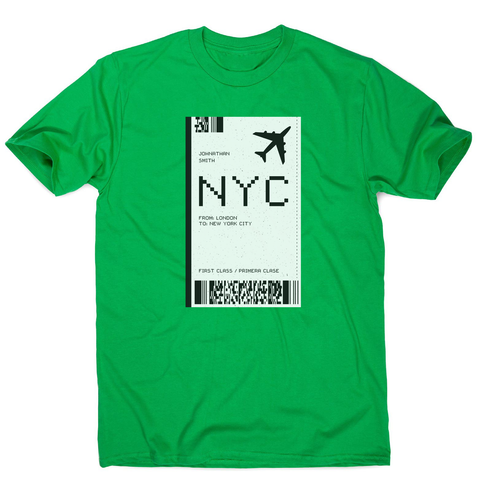 NYC plane ticket men's t-shirt - Graphic Gear