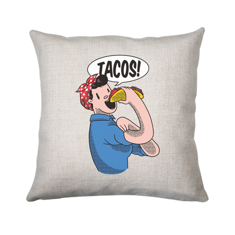 Tacos riverter girl cushion cover pillowcase linen home decor - Graphic Gear