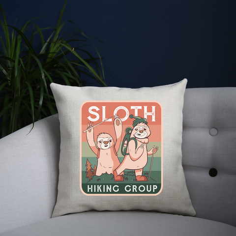 Sloth hiking club cushion cover pillowcase linen home decor - Graphic Gear
