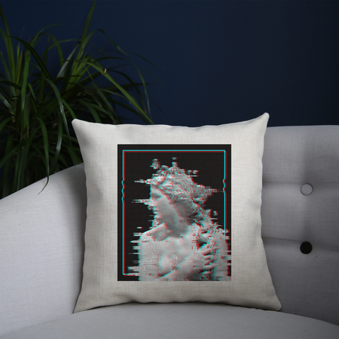 Glitch statue cushion cover pillowcase linen home decor - Graphic Gear