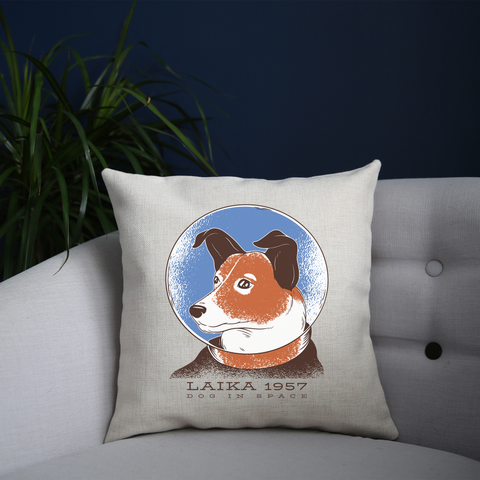 Laika dog cushion cover pillowcase linen home decor - Graphic Gear