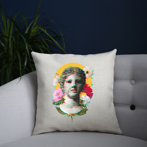 Woman statue glitch cushion cover pillowcase linen home decor - Graphic Gear