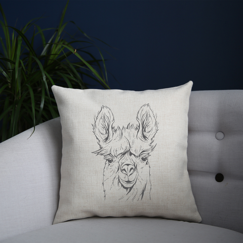 Llama line art cushion cover pillowcase linen home decor - Graphic Gear