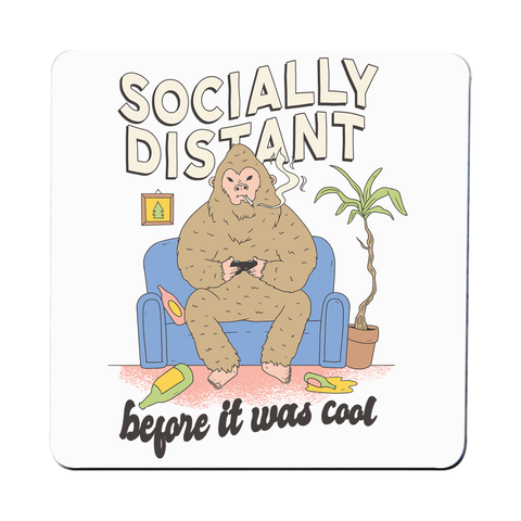 Socially distant bigfoot coaster drink mat - Graphic Gear