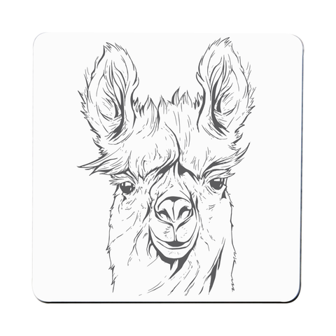 Llama line art coaster drink mat - Graphic Gear