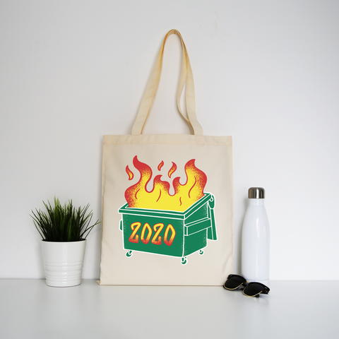 Dumpster fire tote bag canvas shopping - Graphic Gear