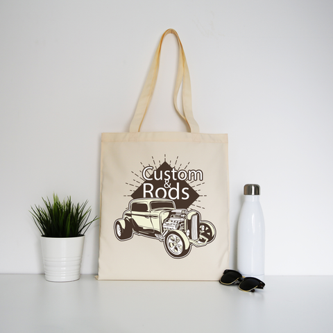 Hot rod custom quote tote bag canvas shopping - Graphic Gear