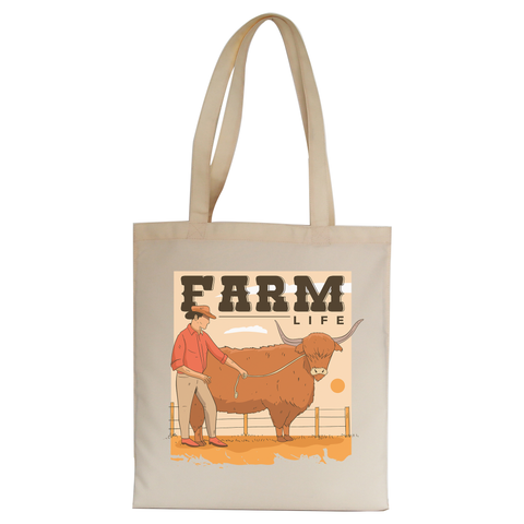 Farm life quote tote bag canvas shopping - Graphic Gear
