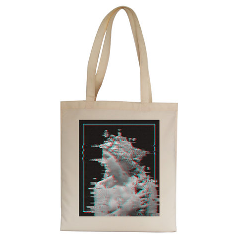 Glitch statue tote bag canvas shopping - Graphic Gear