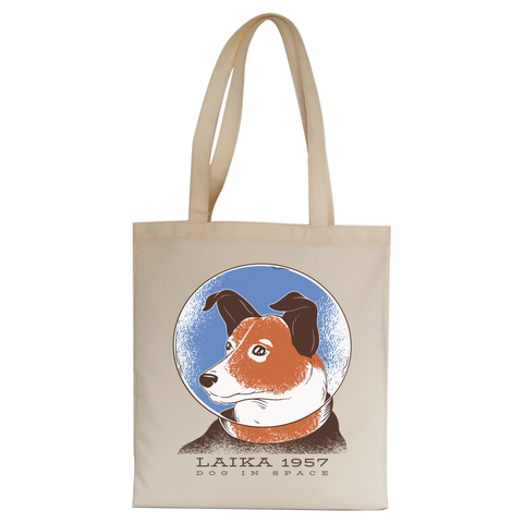 Laika dog tote bag canvas shopping - Graphic Gear